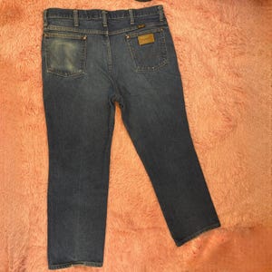 2010s Wrangler Cowboy Western Straight Leg Jeans Faded Blue Denim 36x30 LARGE image 8