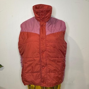 70s 80s Colorblock Puffer Vest - Etsy