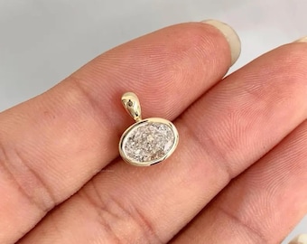 Oval Cut Lab Grown Diamond Pendant, Solid Gold Bridal Pendant, Anniversary Gift For Wife