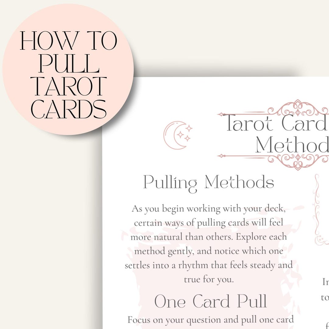 Random Tarot Pull Tarot Card Pull Methods Printable | How to Pull Tarot Cards | Beginner ...
