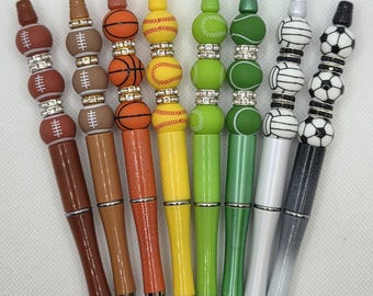 Sports - Themed Silicon Bead Twist Pens