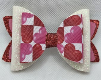 V-Day/Easter faux leather hair bows