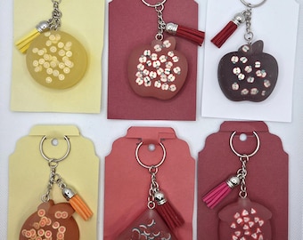 Fruit Slice Keychains with Tassels