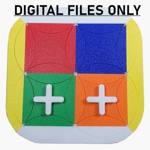 May include: A colourful, geometric puzzle with red, blue, green, and orange squares, each with a white plus sign. The puzzle is surrounded by a yellow border and the text "DIGITAL FILES ONLY" is at the top.