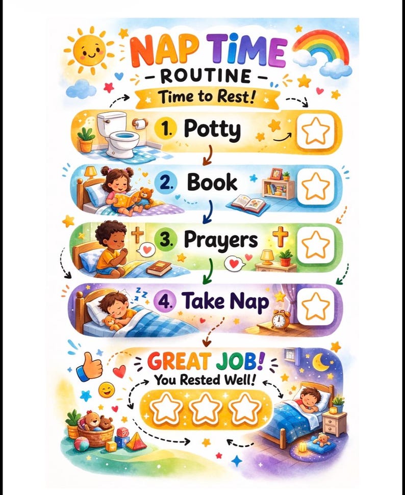 Toddler Routine Chart Bundle: Morning, Nap, Bedtime Visual Schedule ...