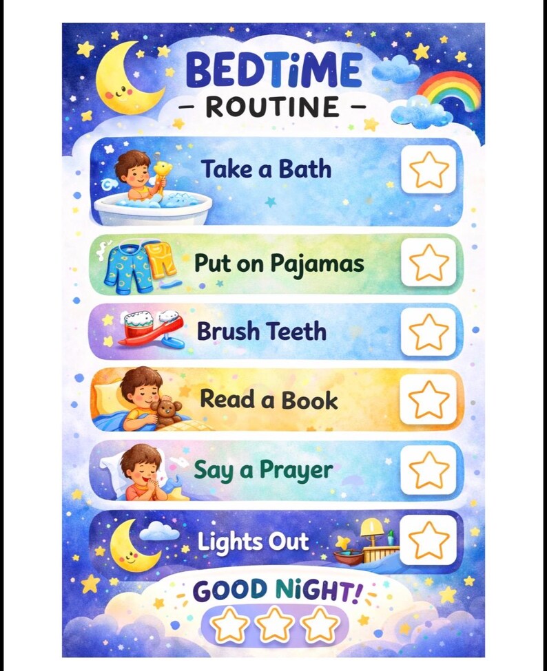 Toddler Routine Chart Bundle: Morning, Nap, Bedtime Visual Schedule ...