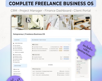 Freelance Business OS Notion Template | CRM, Project Management, Finance Dashboard, Client Portal (Digital Download)