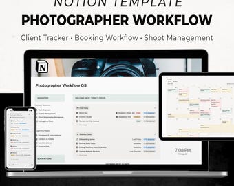 Photographer Notion Template | Photography CRM & Client Portal | Booking Workflow | Shooting Calendar