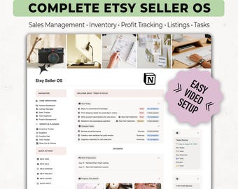 Etsy Seller OS Notion Template | Sales, Inventory, Profit Tracking, Financial Dashboard