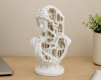 Greek Goddess Architectural Bust | Hidden Palace Design | Elegant 3D Printed Sculpture | Office Decor