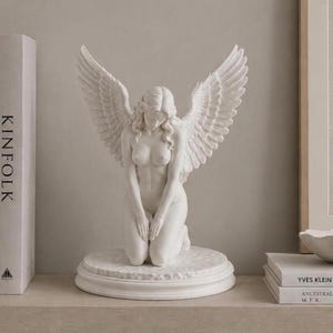 Engel Statue mit Flügeln | 3D gedruckter gotischer Engel Dekor | Fantasy Figurine Home Decor | Himmlische Skulptur Geschenk