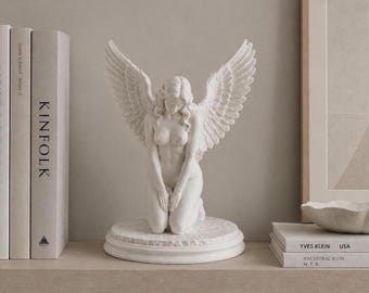 Angel Statue with Wings | 3D Printed Gothic Angel Decor | Fantasy Figurine Home Decor | Celestial Sculpture Gift