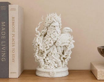 Zeus Bust Statue, Greek God Decor, Mythology Sculpture, Olympus God Figure, Classical Greek Art, 3D Printed Home Decor, Gift for Him