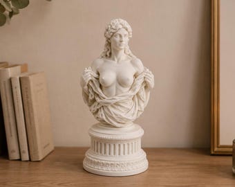 Classical Greek Goddess Bust Statue,Elegant Female Marble-Inspired Sculpture,3D Printed Home Decor – Neoclassical Art,Shelf & Desk Display