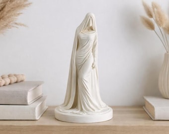 Veiled Lady Statue | Minimalist Decor | Elegant Goddess Sculpture | Modern Home Accent | Shelf Decor | Gift for Her