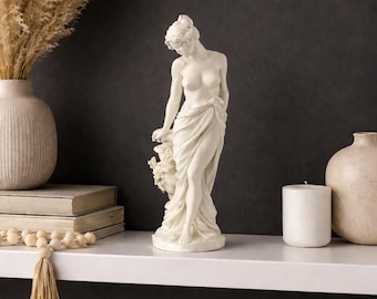 Elegant Classical Female Statue | Minimalist White Sculpture | Greek Style Art Decor | 3D Printed Figurine | Home & Shelf Accent