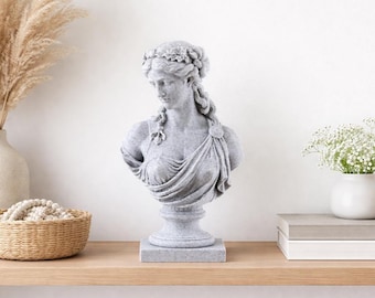 Vintage Greek Goddess Bust Statue – 3d printed Style Sculpture, Minimalist Art Accent