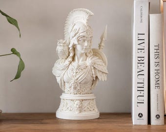Athena Bust Statue – Greek Goddess Decor – 3D Printed Mythology Sculpture - Owl Warrior Bust – Ancient Greek Art Gift