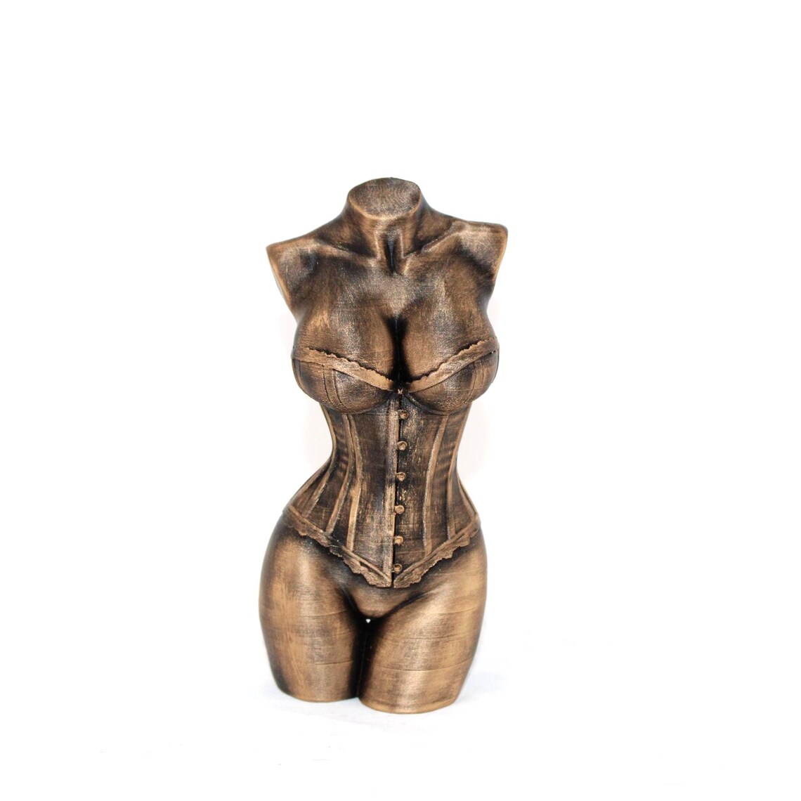 Bronze Painted Corset Torso Sculpture – Vintage Inspired Female Body ...
