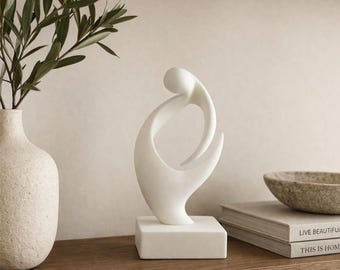 Modern Abstract Sculpture | Minimalist Home Decor | 3D Printed Art | Contemporary Desk Decor | Unique Gift Idea | White Sculpture