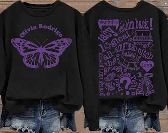Olivia Rodrigo Inspired Graphic Tee, Pop Music Fan Gift Shirt, Y2K Style T-Shirt, Sweatshirt & Hoodie