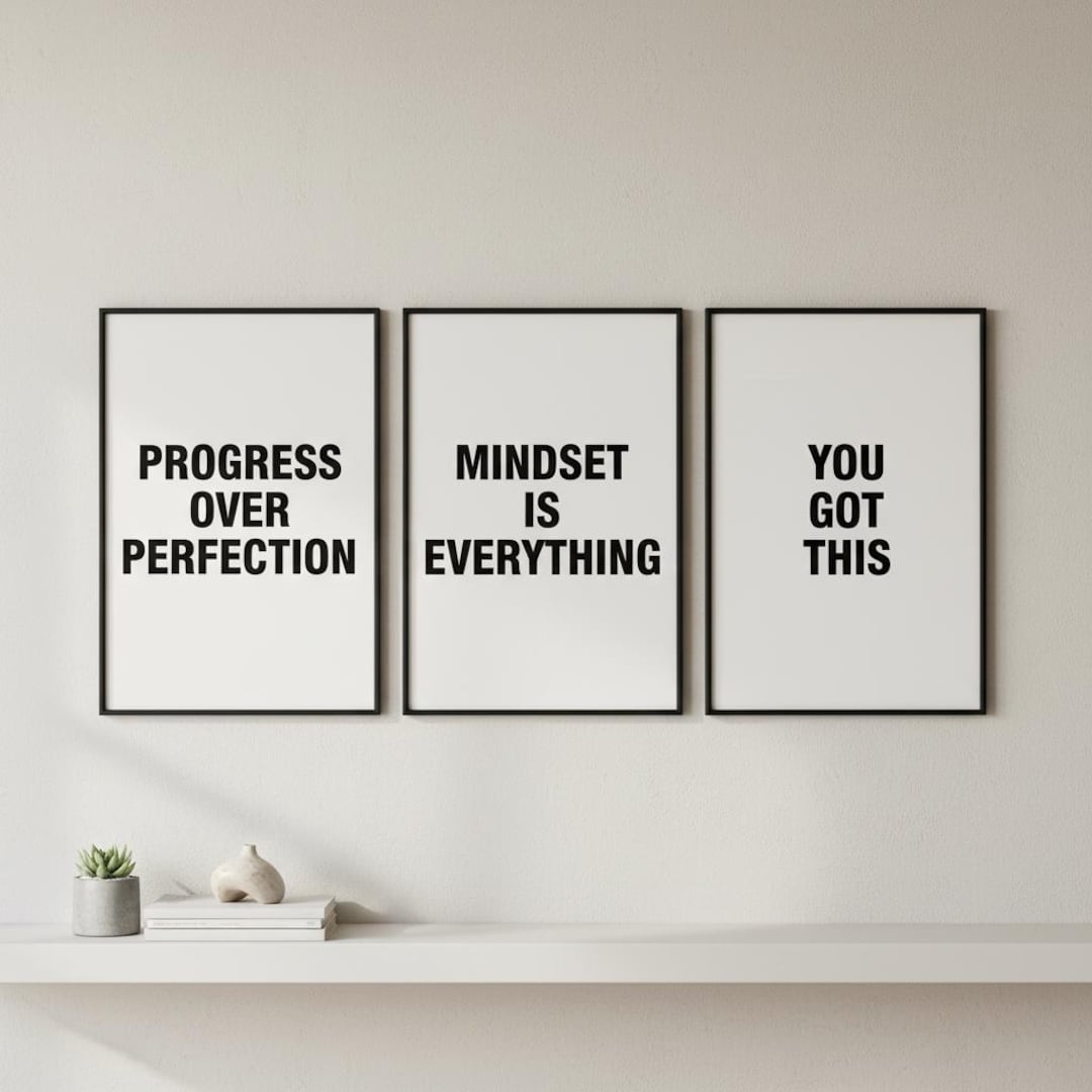 Motivational Wall Art Set of 3 | Bold Typography | Digital Download - Etsy