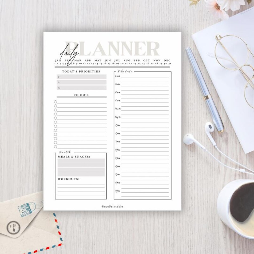 Serenity Script Printable Planner Set | Minimalist Daily & Weekly ...