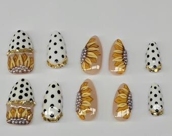 Ongles à presser personnalisés | Ongles en gel faits main | Attaches réutilisables | Jeu de clous sur commande
