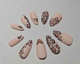 Ongles à presser personnalisés | Ongles en gel faits main | Attaches réutilisables | Jeu de clous sur commande
