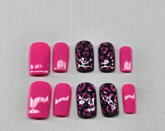 Ongles à presser personnalisés | Ongles en gel faits main | Attaches réutilisables | Jeu de clous sur commande