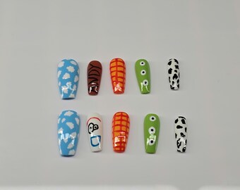 Ongles à presser personnalisés | Ongles en gel faits main | Attaches réutilisables | Jeu de clous sur commande