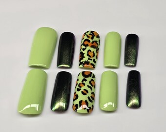Ongles à presser personnalisés | Ongles en gel faits main | Attaches réutilisables | Jeu de clous sur commande