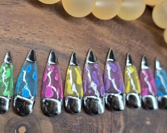 Ongles à presser personnalisés | Ongles en gel faits main | Attaches réutilisables | Jeu de clous sur commande