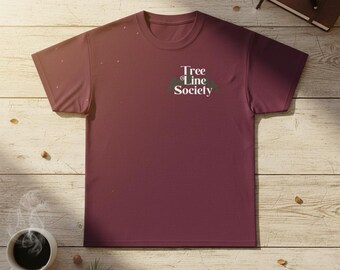 Baum Linie Gesellschaft Logo T-Shirt | Minimalistisches Natur Typografie Shirt