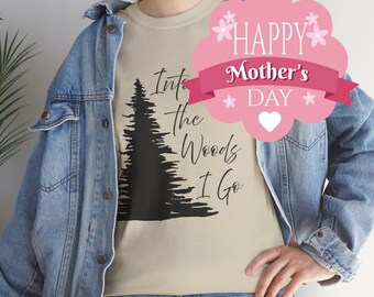 森へ行こうTシャツ | パインツリームーンフォレストグラフィック