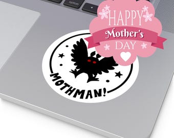 モスマン ヴィンテージシルエット ラウンドビニールステッカー | 5サイズ展開