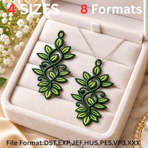 FSL Stickdateien Earrings Ornament Embroidered Design | Free Standing Lace Jewelry | Machine broderie Files | Embroidery Pattern