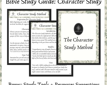 Bible Character Study Method Printable | Scripture Quiet Time Guide for Christians (Digital Download)