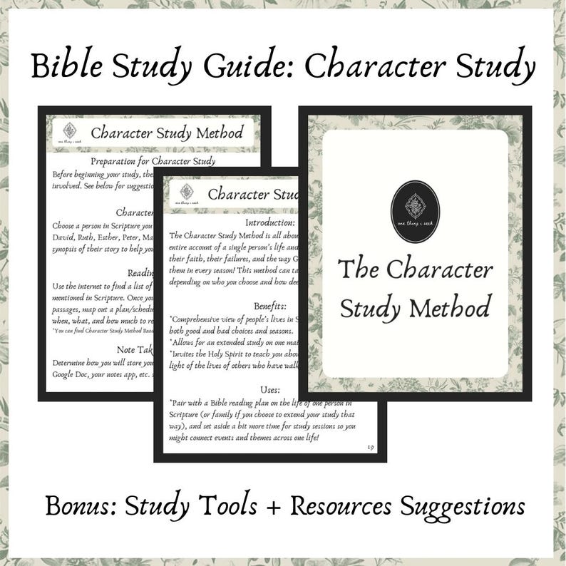 Bible Character Study Method Printable | Scripture Quiet Time Guide for ...
