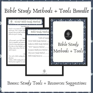 Pacchetto di guide al metodo di studio della Bibbia / Meditazione induttiva SOAP e altro / Guida al momento di silenzio (download digitale)