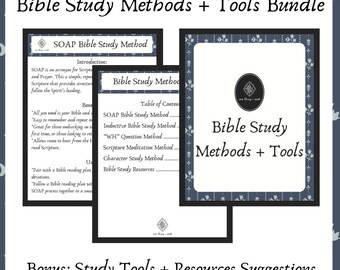 Bible Study Method Guides Bundle | SOAP Inductive Meditation & More | Quiet Time Guide (Digital Download)