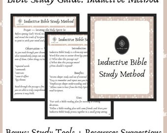 Inductive Bible Study Method Printable | Observation, Interpretation, Application Scripture Study Guide (Digital Download)