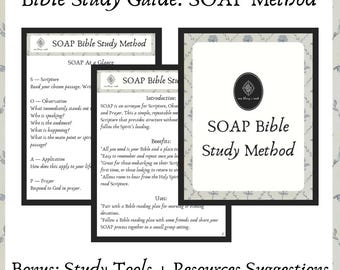 SOAP Bible Study Method Printable | Quiet Time Scripture Guide (Digital Download)