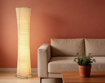 Papieren vloerlamp, dimbare led-staande lamp, Japandi minimalistisch decor