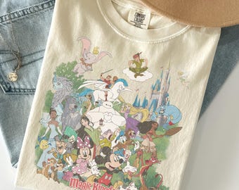 Vintage Disney World Magic Kingdom Shirt, Retro Mickey Friends Castle Tee, Disney Family Vacation 2026 Shirt, Classic Cartoon Graphic Tee
