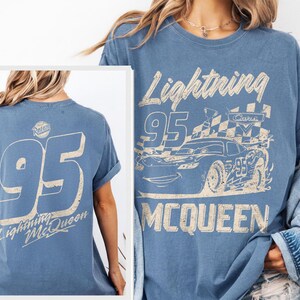 Retro Lightning McQueen Comfort Colors Shirt, Disney Pixar Cars Shirt, Disney McQueen Graphic Tee, Family Vacation Trip Shirt 2026 image 6