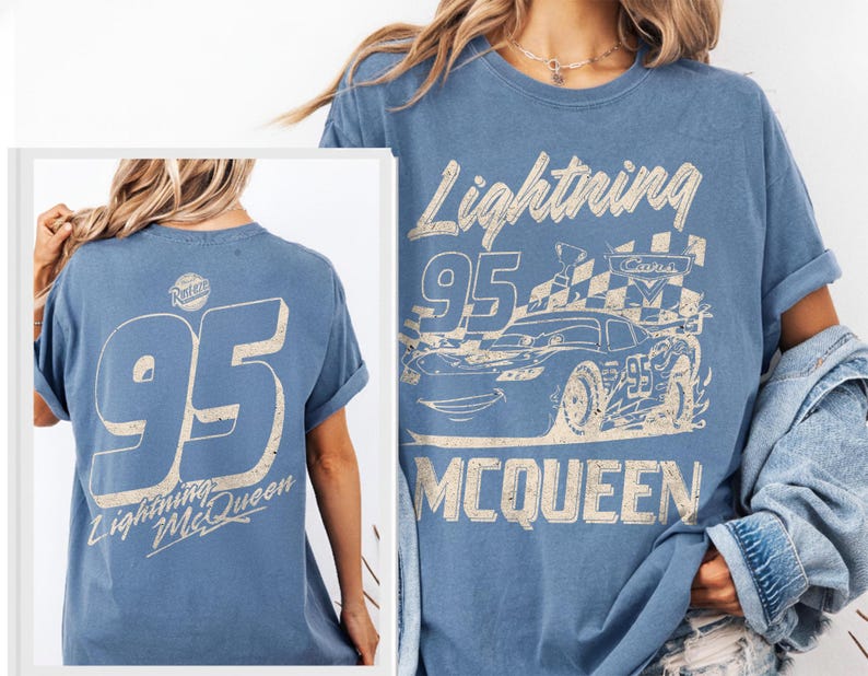 Retro Lightning McQueen Comfort Colors Shirt, Disney Pixar Cars Shirt, Disney McQueen Graphic Tee, Family Vacation Trip Shirt 2026 image 6
