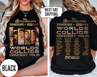 Disney Descendants Zombies Camp Rock Worlds Collide konsertturné-tröja, Disney Music Festival 2026-tröja, Descendants Zombies Camp Rock-tröjor