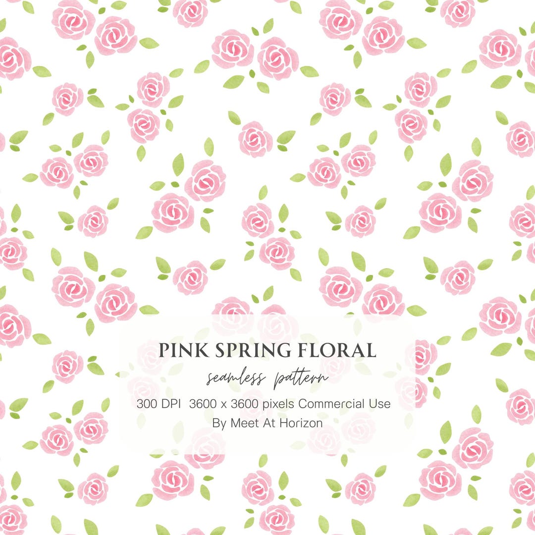 Pink Spring Floral Seamless Pattern, Digital Paper Pastel, Junk Journal ...
