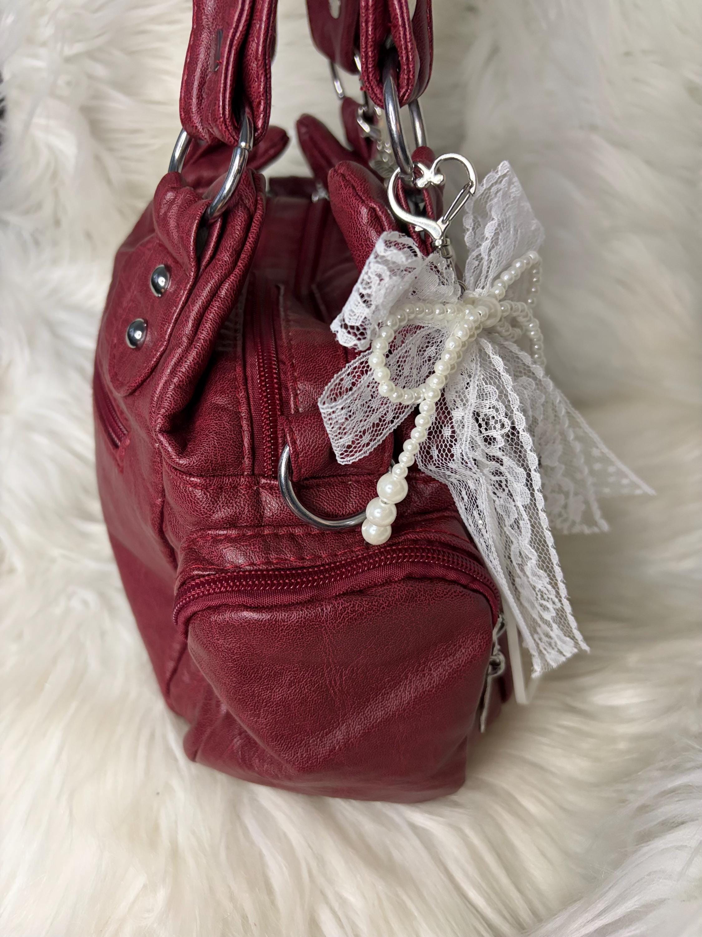 Red Y2K Star Shoulder Bag – Grunge Indie Charm Bag, Vintage 